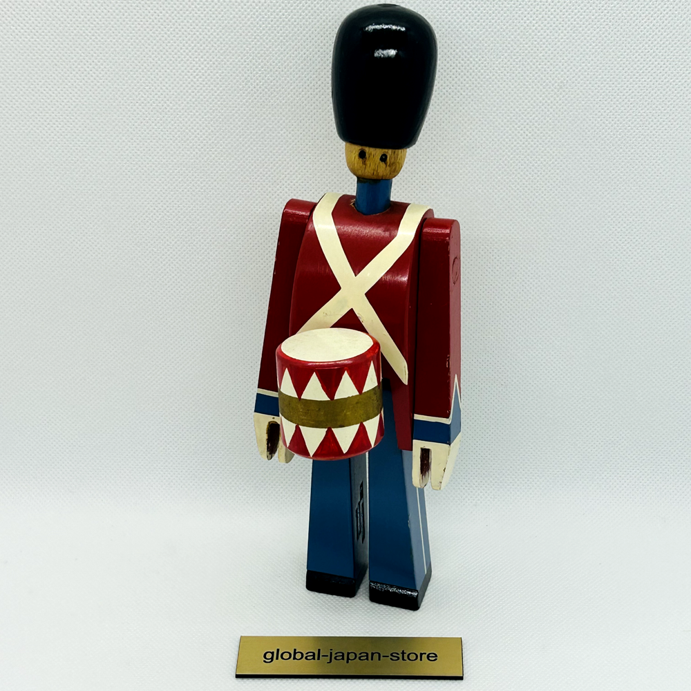 Vintage KAY BOJESEN Demark 1942 Blue & Red Wooden TOY SOLDIER #2