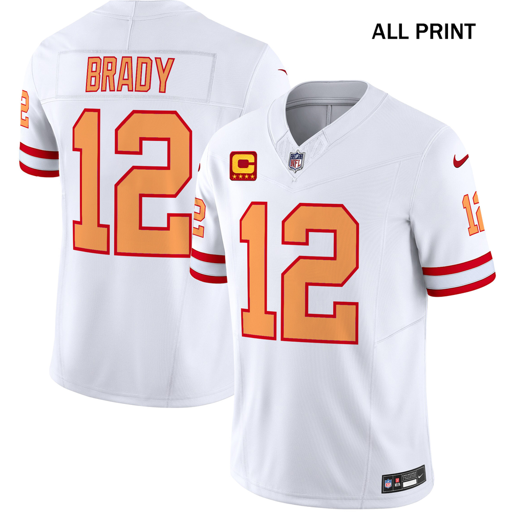 Tampax Bay Buccaneers Throwback Tom Brady #12 Baseball Jersey with Full Print