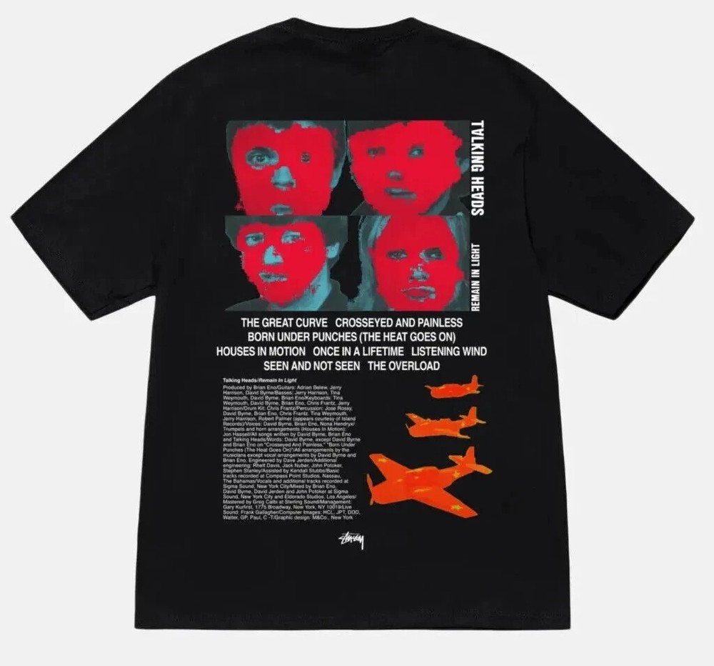 Stussy x Talking Heads Remain in Light Tee T-Shirt Black - NWT NEW Medium