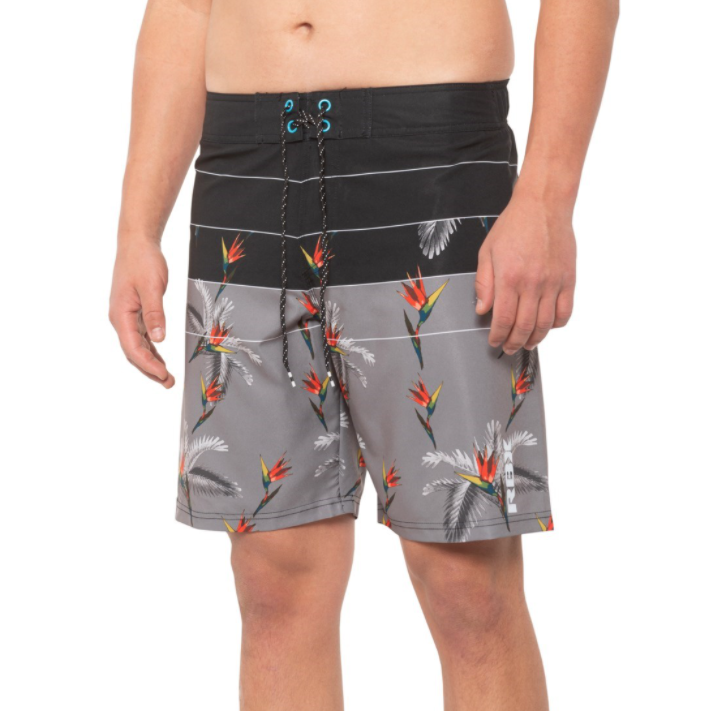 RBX Stretch Swim Shorts Mens Size Medium Birds of Paradise Swim Trunk Shorts New