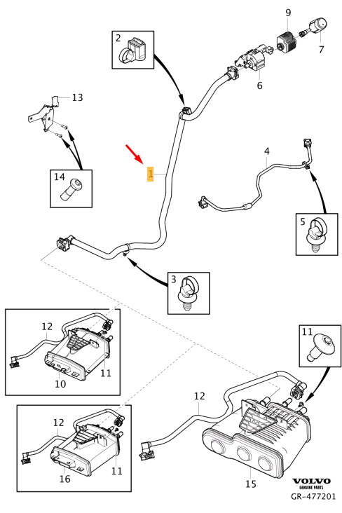 VOLVO XC40 Evaporator Pipe 32242222 NEW GENUINE
