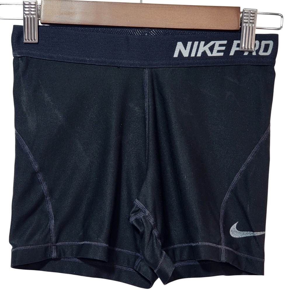 Nike Pro Dri-FIT Womens Compression Shorts Black Size M Athletic Training Gym