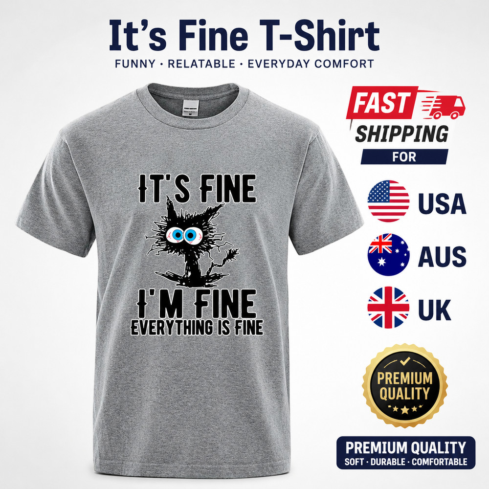 Mens Funny Cat Graphic T Shirt 100% Cotton Casual Short Sleeve Crew Neck Tee