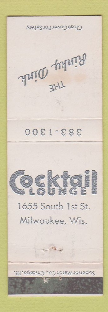 Matchbook Cover - The Rinky Dink Milwaukee WI bar