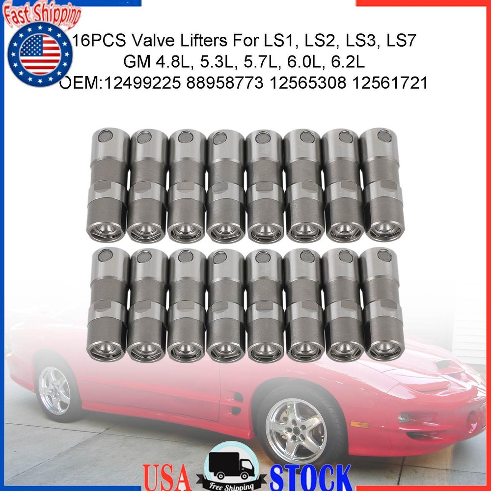 Hydraulic Roller Lifters Set 16 for Chevy 5.3 5.7 6.0 LS1 LS2 LS3 SBC LS7 UE