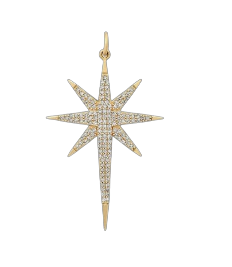 Designer Star Diamond 925 Sterling Silver Charm Pendant,Handmade Jewelry,Gift