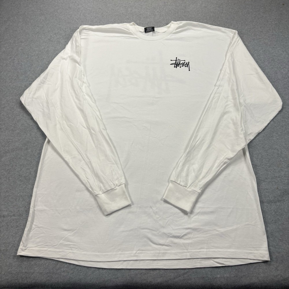 Stussy Basic Stüssy Long Sleeve T-Shirt Mens XXL White Double Sided 8