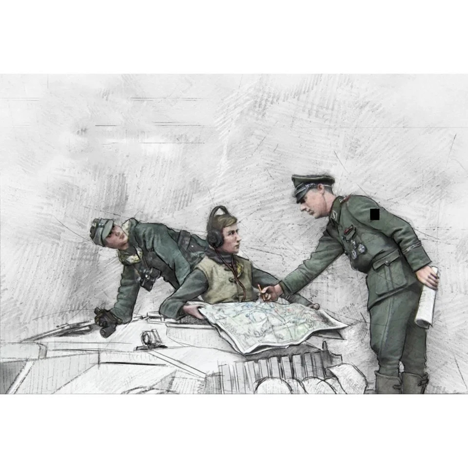 1/35 WWII German Tank Crew Soldiers RESIN FIGURE MODEL KIT Unassembled Unpainted