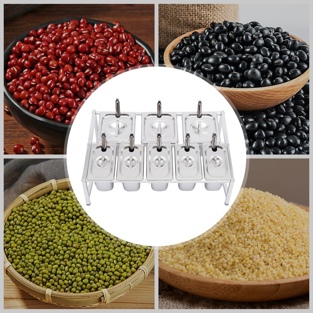 Expandable 2-Tier Stainless Steel Spice Rack Organizer Holds 8 Pans 13.8-23.6 Inches