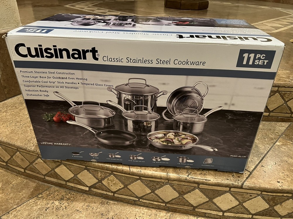 Cuisinart  Classic Stainless Steel 11 Piece Cookware Set