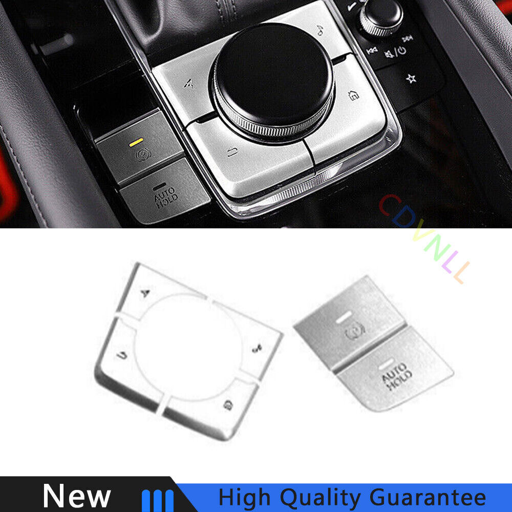 For Mazda 3 Axela 20-21 Silver Aluminum Console Electronic Handbrake Decoration