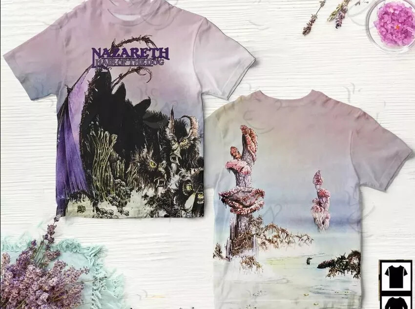Nazareth Rock Band Hair Of The Dog Album Cover 3D Graphic T-Shirt