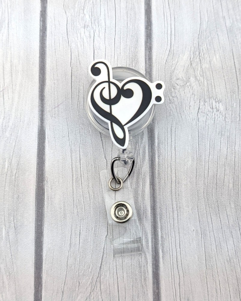 Music Retractable Badge Reel, Planar Badge Reel, Nurse Gift, Stocking Stuffer