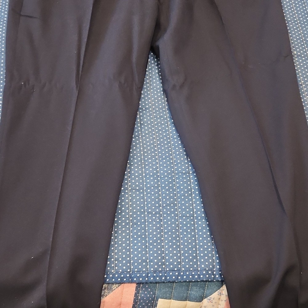Lauren Ralph Lauren Black Rayon Spandex Pleated Dress Pants Men's Regular Fit