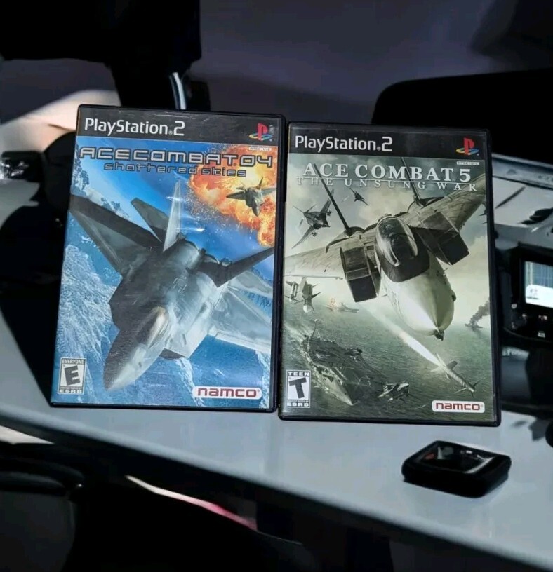Ace Combat 4 & 5 Bundle Of 2 PS2 CIB W/ Manual - Black Label - PlayStation 2-image