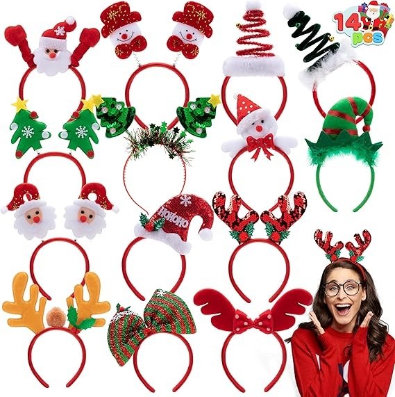 14 PCS Christmas Headbands with Different Designs (ONE Size FIT ALL)
