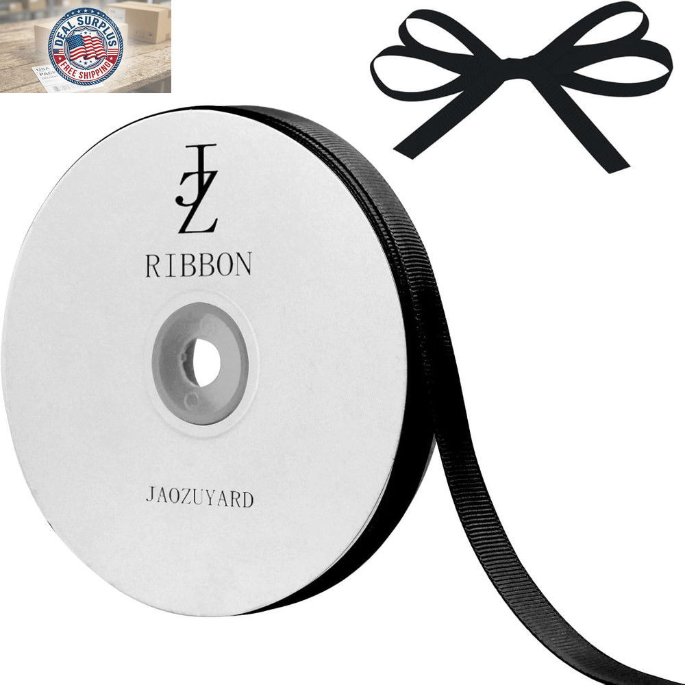 Black Grosgrain Ribbon 3/8 Inch X 50 Yards Black Grosgrain Ribbon for Crafts Gif