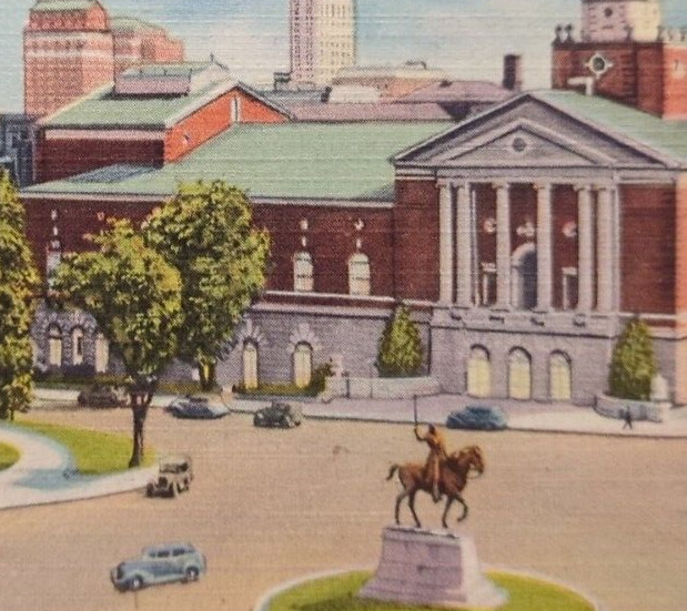 Bushnell Memorial & Lafayette Statue Capitol Hill Hartford Connecticut Postcard