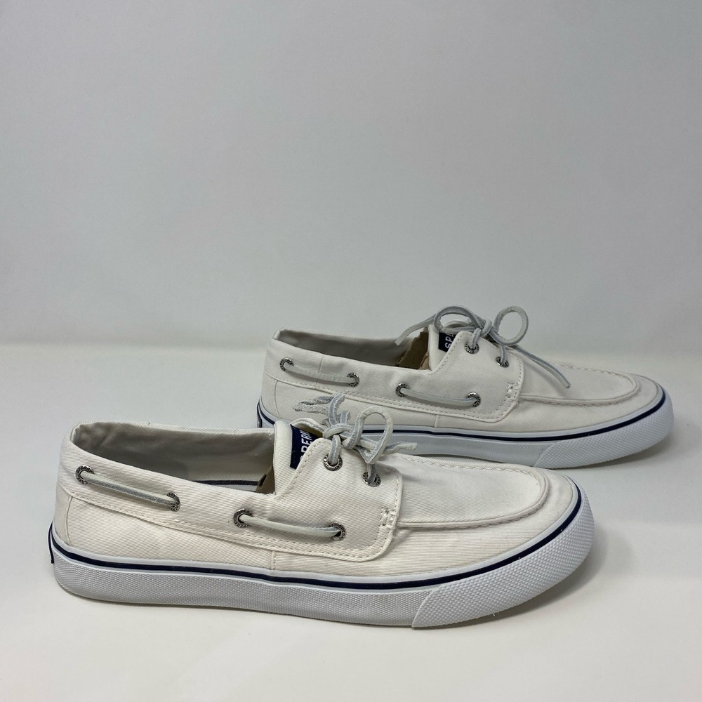 Sperry Bahama II Boat Sneaker Washed White Men’s 10