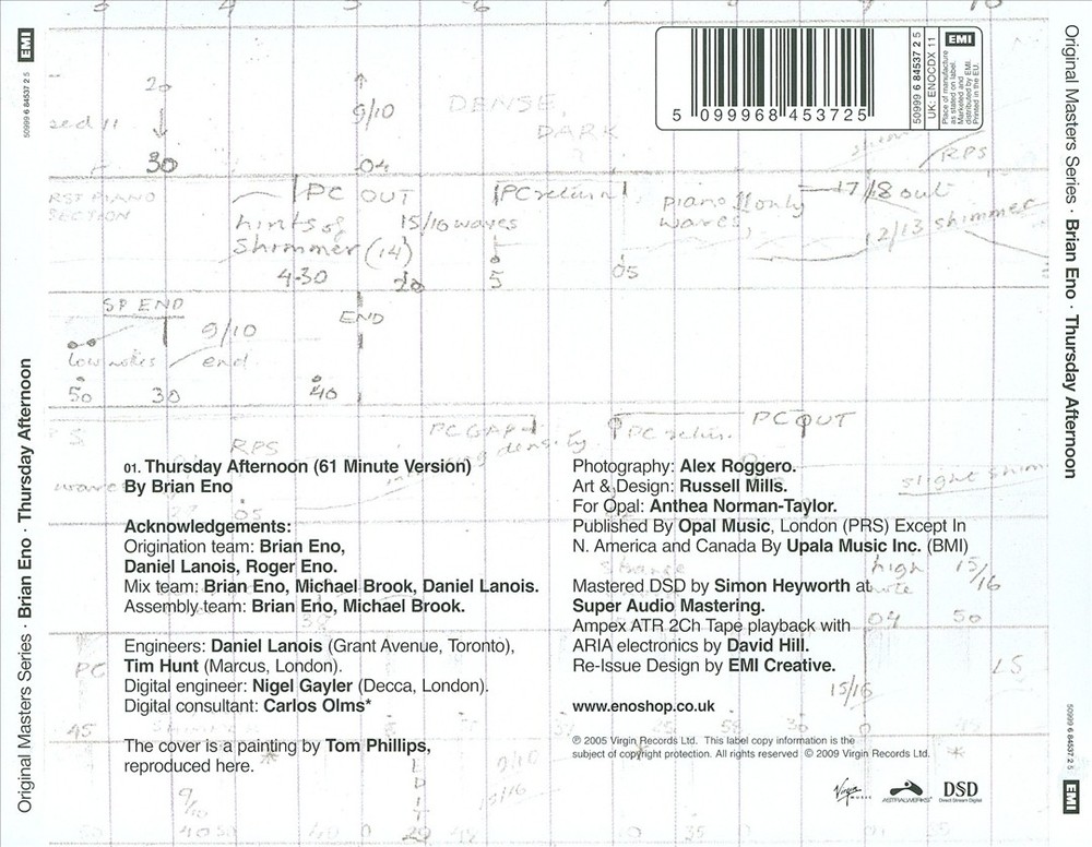 Brian Eno Thursday Afternoon New Cd