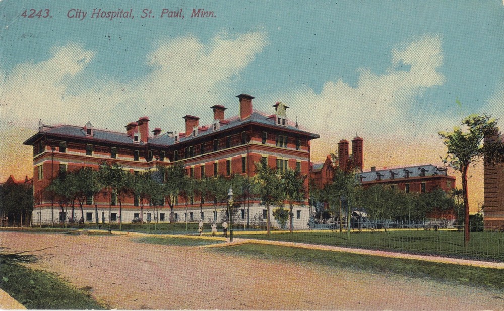 St Paul MN City Hospital  1915 DB Postcard *