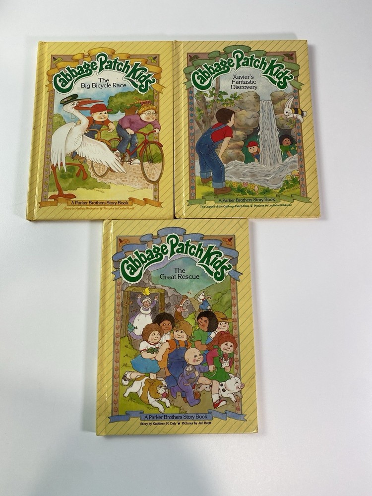 3 Vintage Cabbage Patch Kids Books Hardcover Picture Book 80s Kid