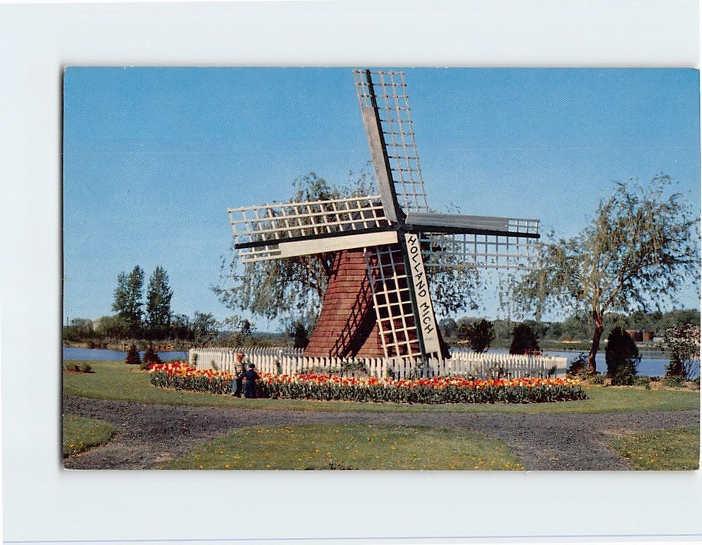 Postcard Windmill Park Holland Michigan USA