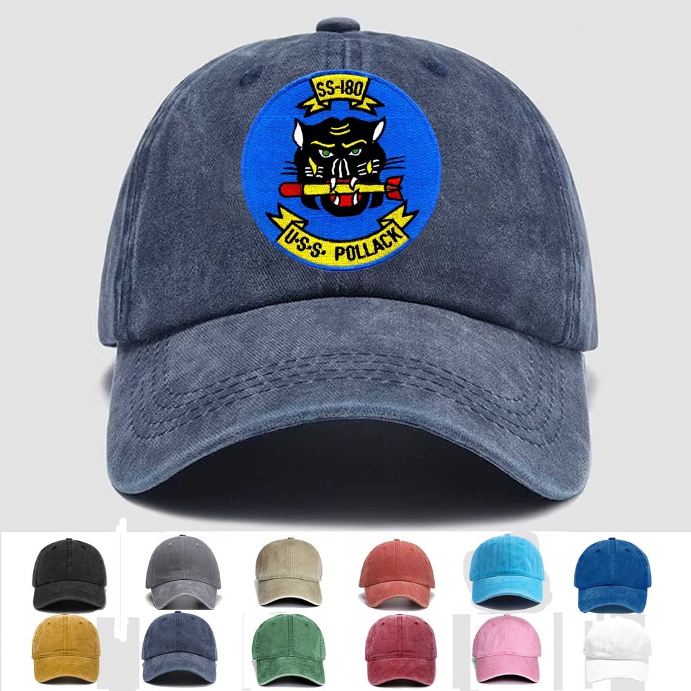 Custom Embroidered Hat SS-180 USS Pollack, Veteran Cap, Trucker Hat, Gift Idea