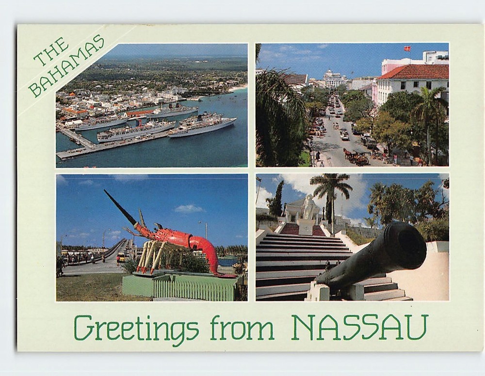 Postcard Greetings From Nassau The Bahamas - Multiple Scene