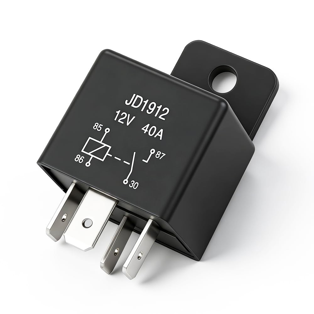 BLARYETI 12V 40A Automotive Relay, 4-Pin SPST (Model JD1912) – Heavy Duty Rel...