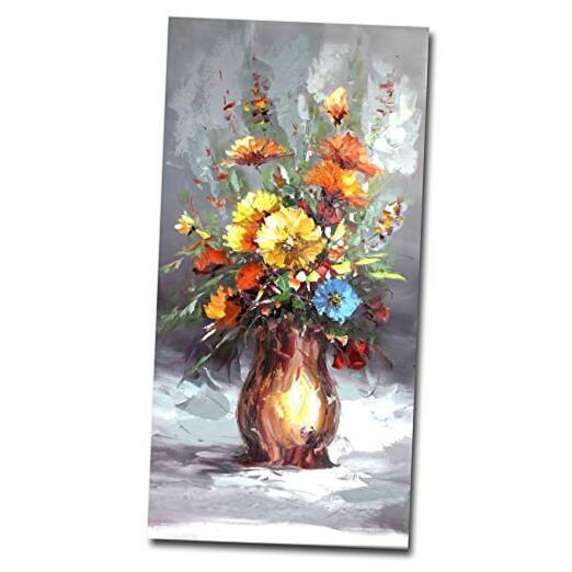 Modern Art Flowers Oil Painting Hand Painted on Canvas Wall 32L