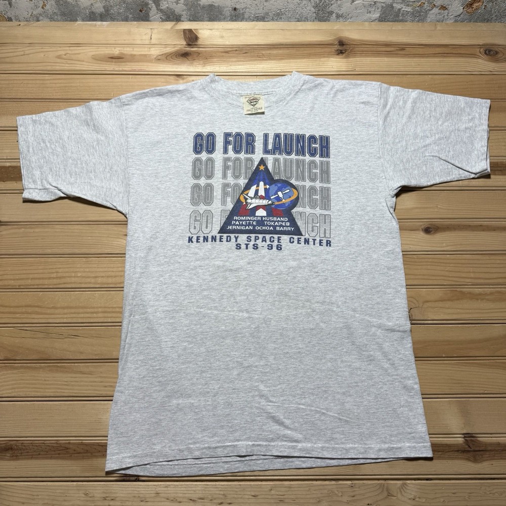 Vintage 90's NASA Kennedy Space Center Go For Launch STS-96 Shuttle Shirt- Large