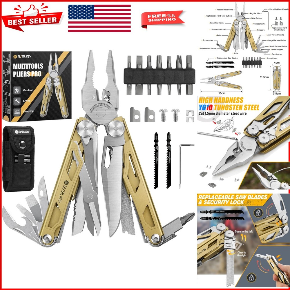 Lightweight 31-in-1 Foldable Multitool for Camping Hiking and Everyday Repairs  