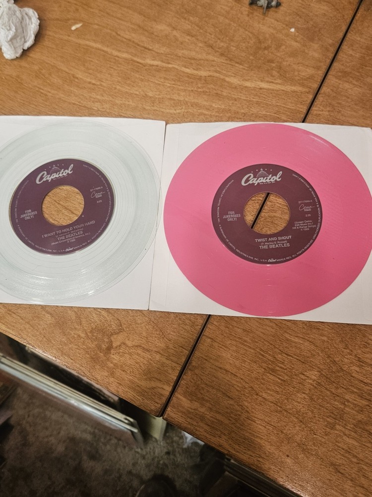 THE BEATLES  (2) JUKEBOX ONLY 45  TWIST AND SHOUT - CAPITOL  PINK VINYL And TAX