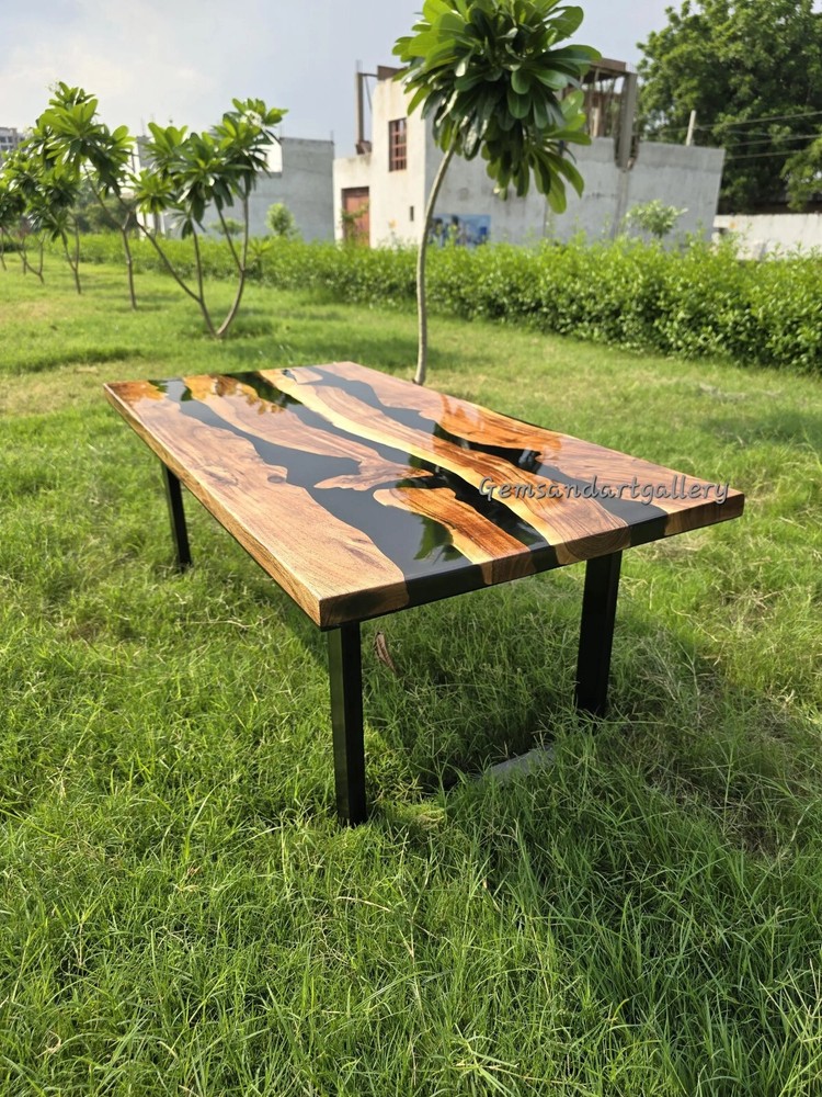 Customizable Epoxy and Acacia Wood Table Top for Dining or Coffee Tables-image