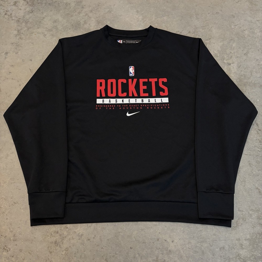 Nike Dri-Fit Engineered Houston Rockets NBA Sweatshirt Pullover Black XXLT Tall