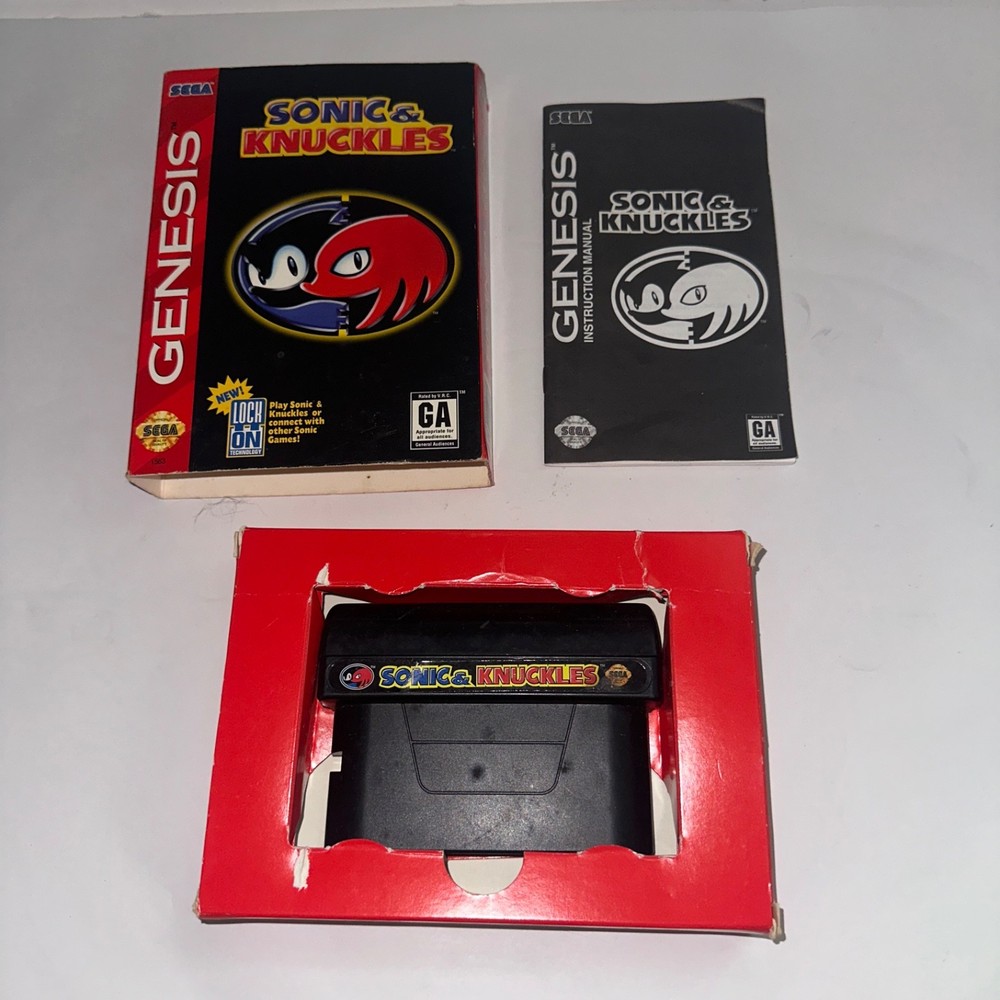 Sonic & Knuckles (Sega Genesis, 1994) Box, Insert, And Manual Tested See Pic CIB