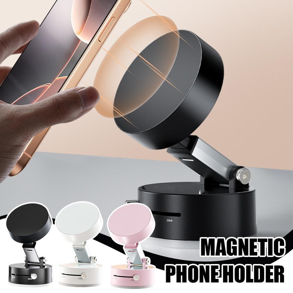 Vacuum Magnetic Suction Cup Car Phone Holder Stand Car Mount 360° Rotation T7N7