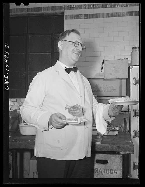 Photo:New York NY 1943 Waiter at John's Restaurant East Twelfth Street
