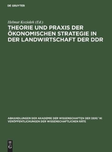 Theorie Und PRAXIS Der Ökonomischen Strategie ın Der Landwirtschaft D (Hardback)Another great item from Rarewaves USA | Free delivery!