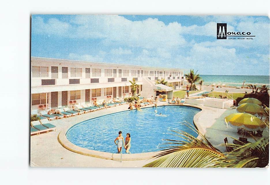Postcard Monaco Luxury Resort Motel Miami Beach Florida USA