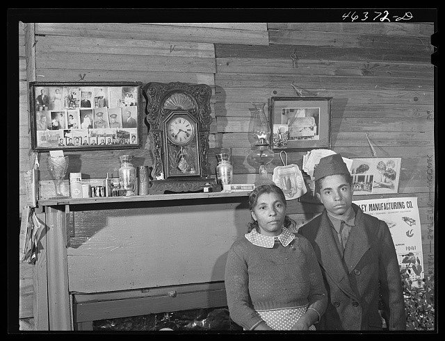 Photo:Woodville 1941 Mrs. Edgar Jones son FSA clients CCC camp interior