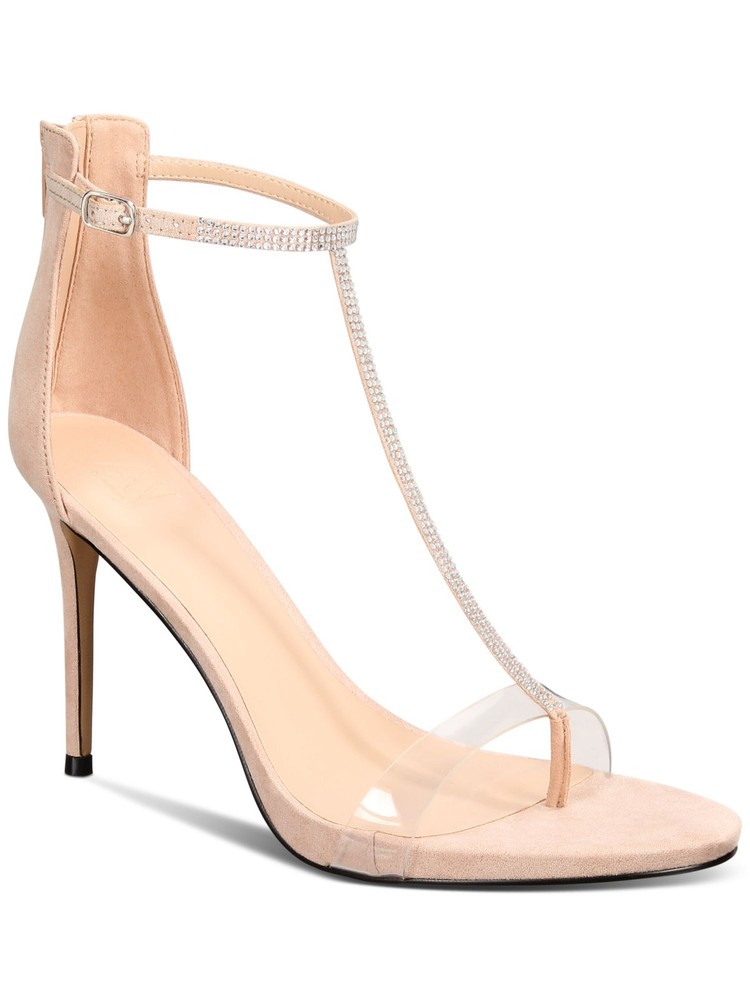 AAJ BY AMINAH Womens Beige Buckled Aniya Open Toe Stiletto Heeled Sandal 8.5 M