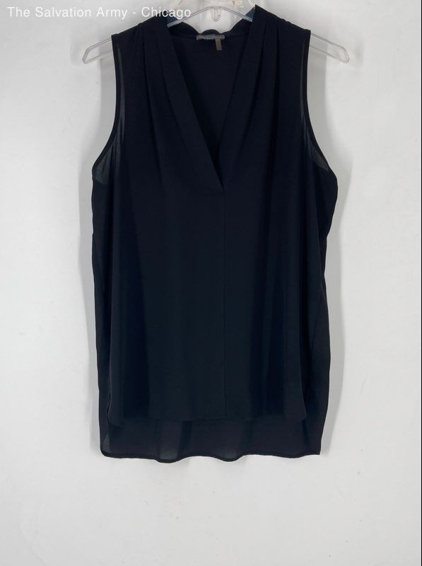 Vince Camuto Womens Black V-Neck Sleeveless Pullover Blouse Top Size M