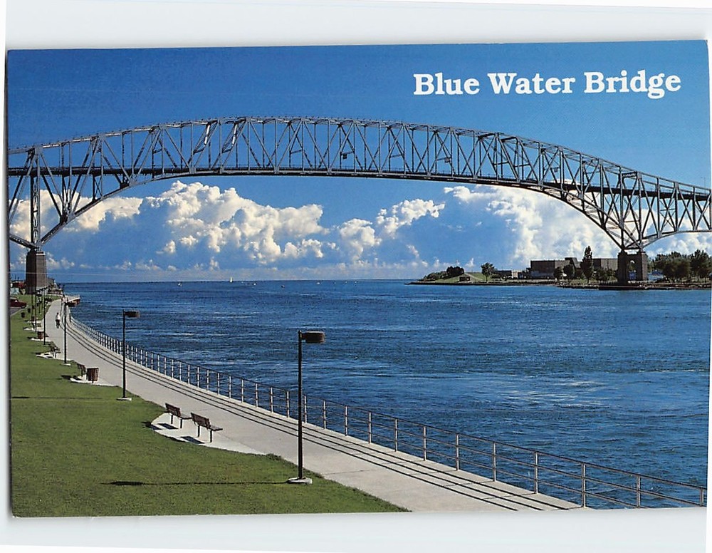 Postcard Blue Water Bridge Port Huron Michigan USA