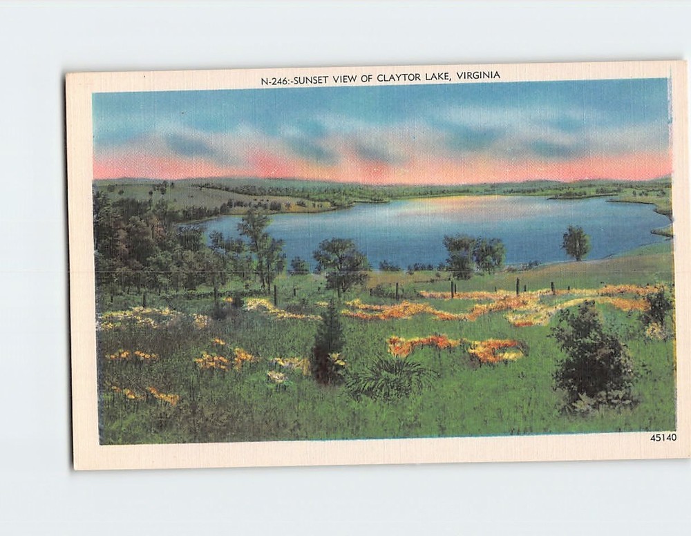 Postcard Sunset View of Claytor Lake Virginia USA North America