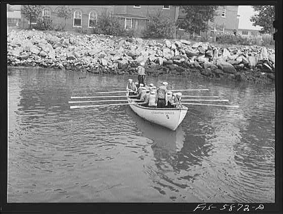 Hoffman Island Staten Island New York 1910s Merchant Marine Rowing Boat
