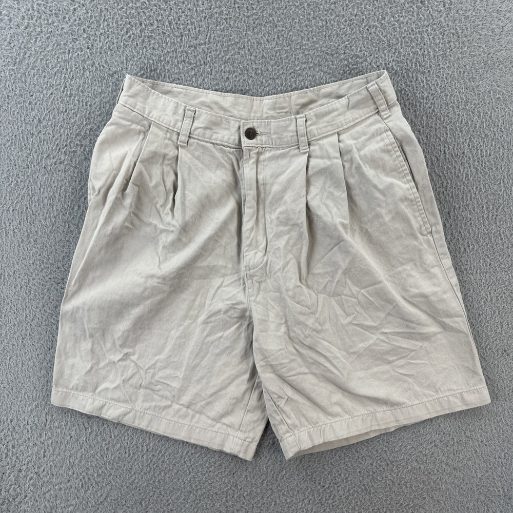 Vintage Chaps By Ralph Lauren Mens Size 32 Khaki Brown Chino Shorts 90s EUC