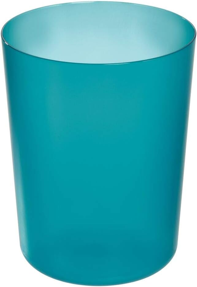 Idesign Finn round Plastic Trash, Compact Waste Basket Garbage Can for Bathroom,