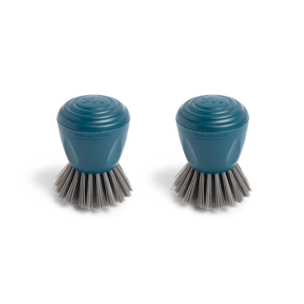 Clean Ocean Palm Brush Set 2pack Durable Brushes For Dishes Pots And Pans Ergono